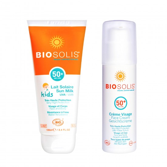 親子夏日防曬組【Biosolis】寶貝高效防曬乳SPF50+ 100ml+臉部高效防曬隔離乳 SPF50+ 50ml 親子夏日防曬組【Biosolis】寶貝高效防曬乳SPF50+ 100ml+臉部高效防曬隔離乳 SPF50+ 50ml