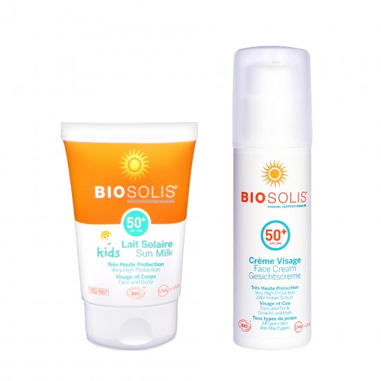 親子夏日防曬組【Biosolis】寶貝高效防曬乳SPF50+ 50ml+臉部高效防曬隔離乳 SPF50+ 50ml 親子夏日防曬組【Biosolis】寶貝高效防曬乳SPF50+ 50ml+臉部高效防曬隔離乳 SPF50+ 50ml
